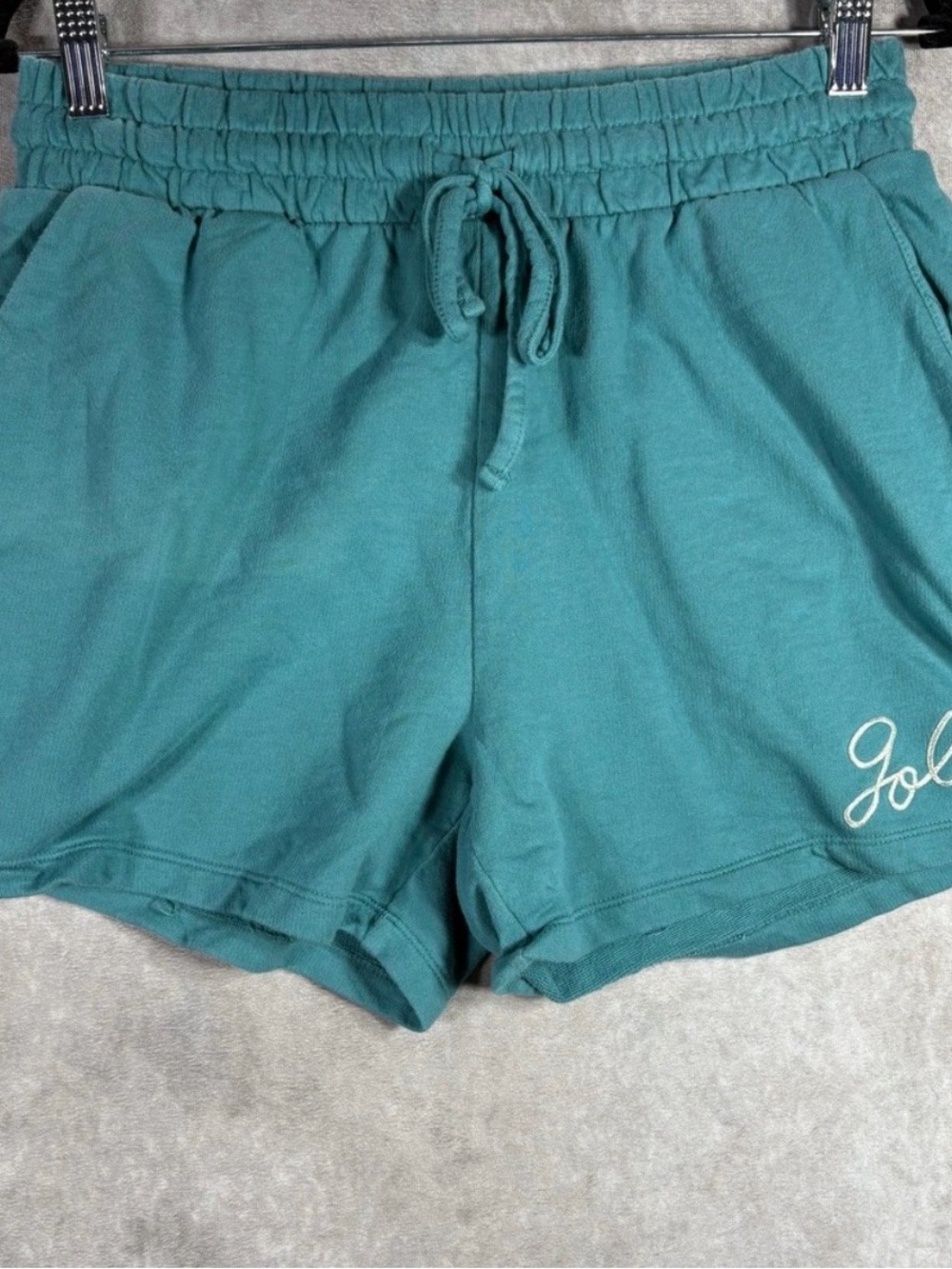 Judith March Sweatshirt Set Women Medium Teal Golf Bag Embroidered Shorts Active - Picture 6 of 13